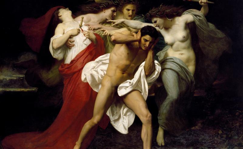 Orestes perseguido por las furias. William Adolphe Bouguereau_(1862)