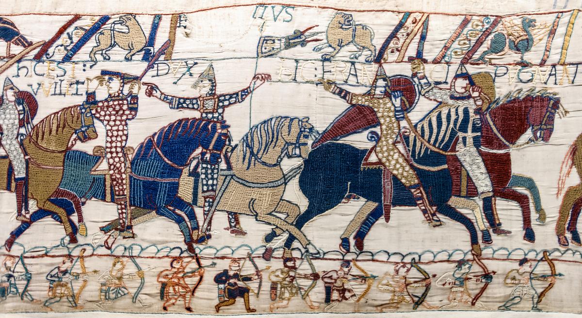 Tapiz de Bayeux. Batalla de Hastings, octubre 1066. Conquista de Inglaterra por los normandos