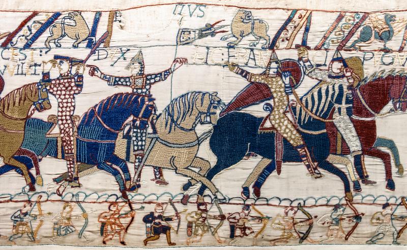 Tapiz de Bayeux. Batalla de Hastings, octubre 1066. Conquista de Inglaterra por los normandos